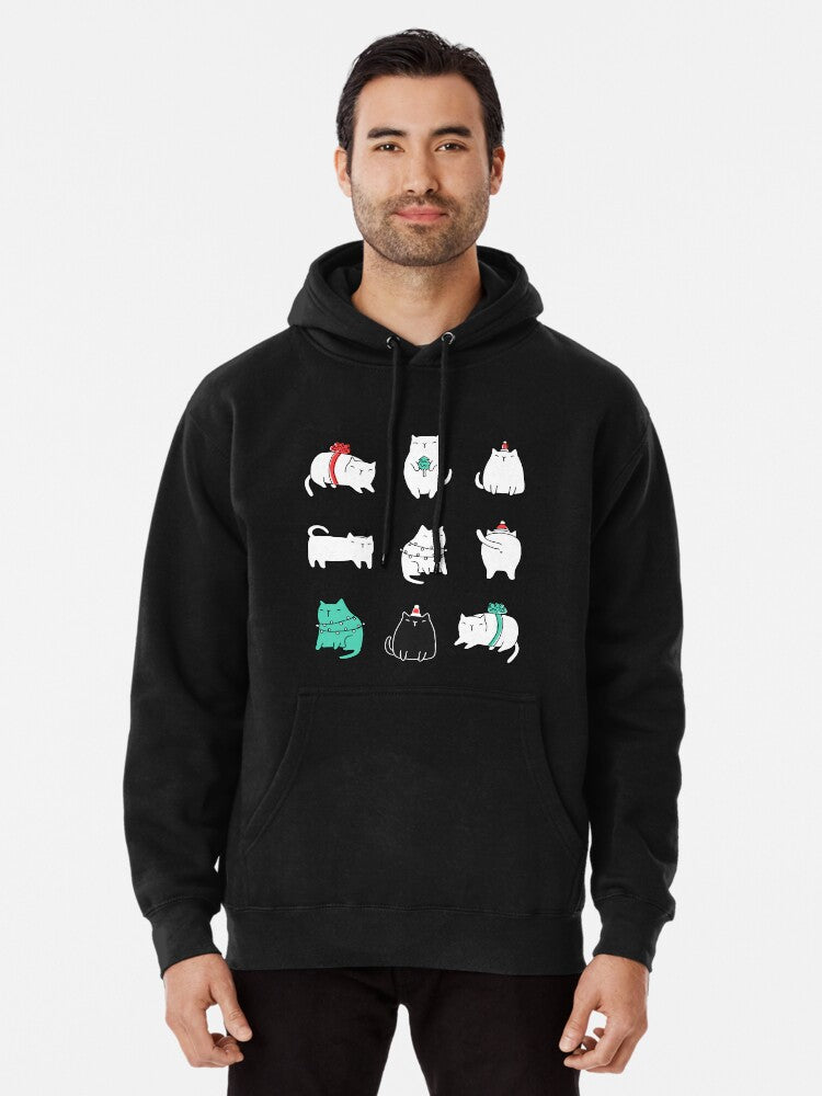 Fat Christmas cats Pullover Hoodie