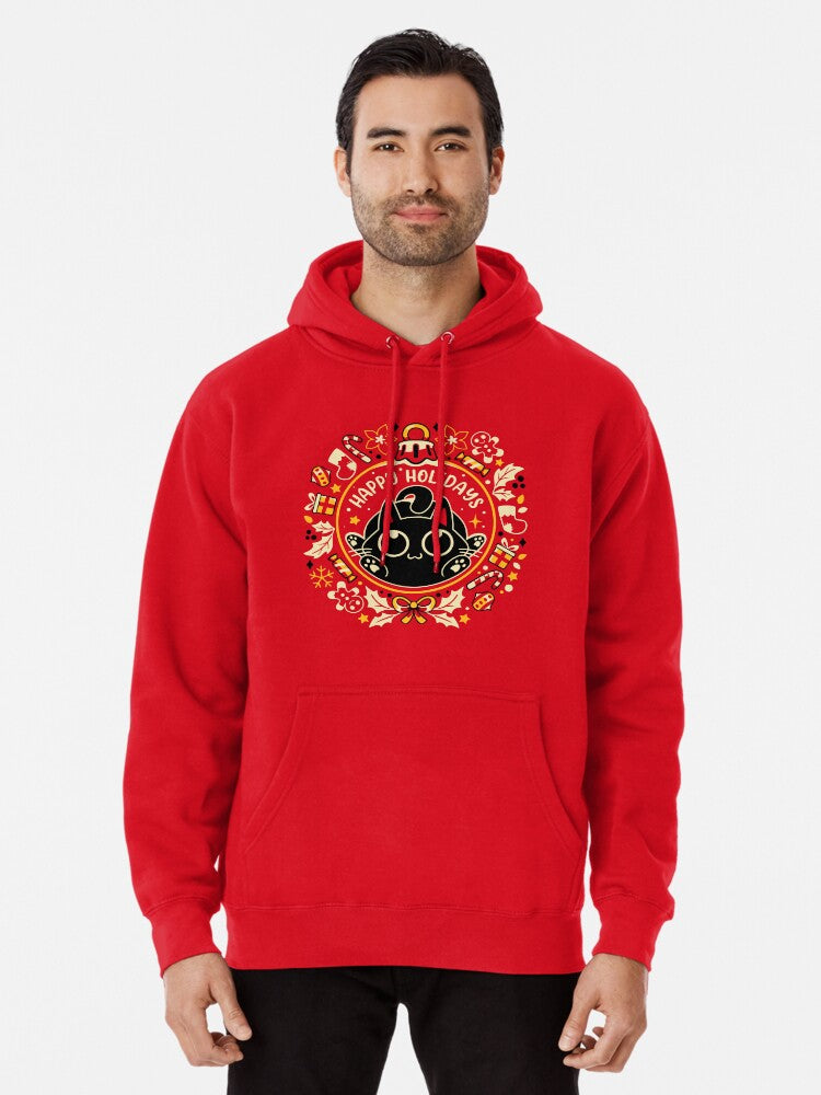 Gifts And Paws - Christmas Black Cat Pullover Hoodie