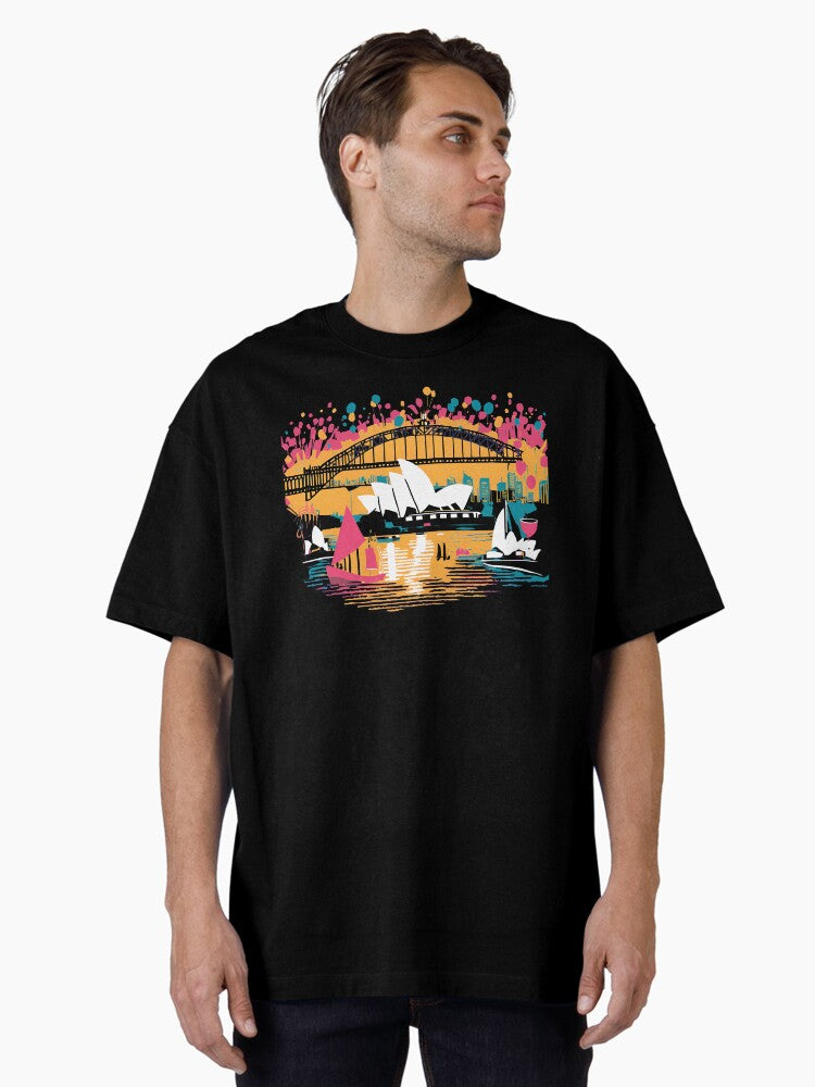 Happy New year Sydney Harbour memes Oversized T-Shirt | Premium Unisex T-Shirt, Trending Graphic Tee