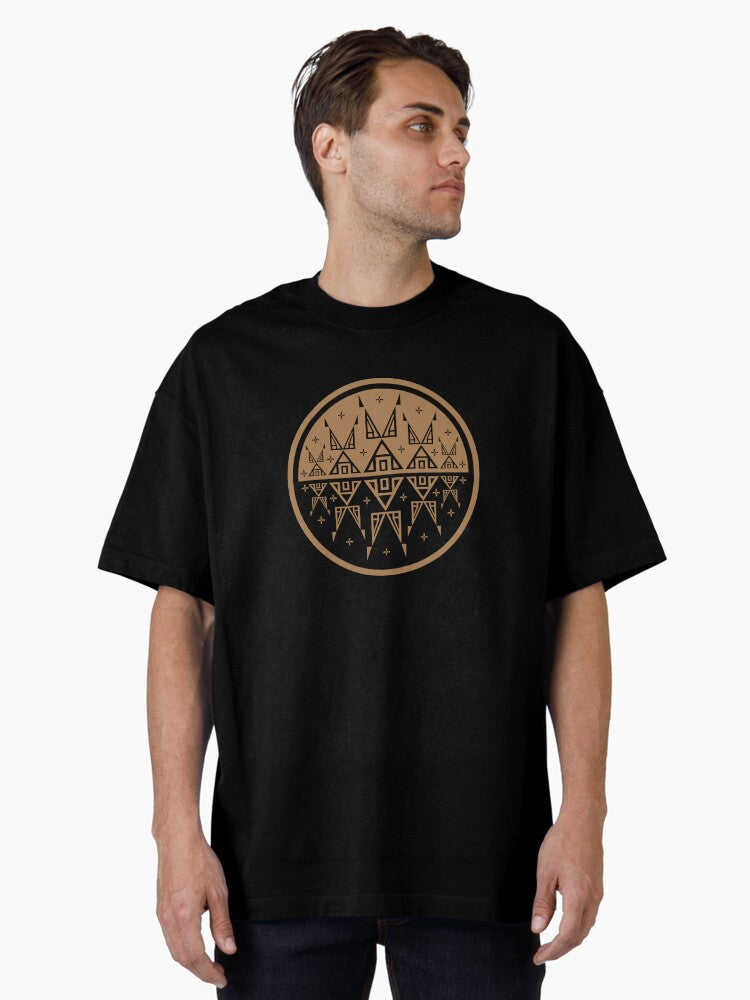 Night Stars Brown Oversized T-Shirt | Graphic T-Shirt for Unisex