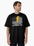 American Electrician T-Shirt USA Electricians Map Design