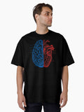 Heart and Brain Oversized T-Shirt | Graphic T-Shirt for Unisex