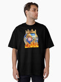 2026 Soccer Champion Crown â€“ Golden Football Fire Trophy Design Oversized T-Shirt