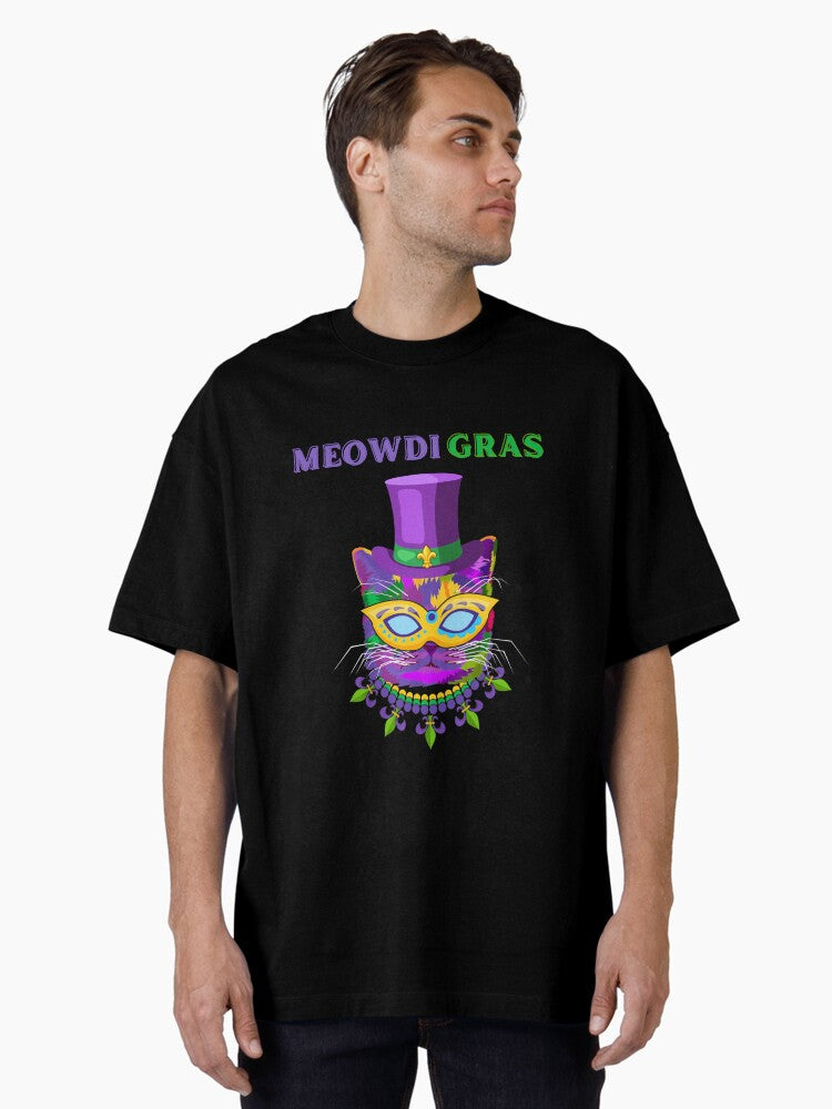 Mardi Gras Cat Funny Colorful Mardi Gras Cat For Cat And Kitten Lovers Oversized T Shirt T Shirt Gift Ready