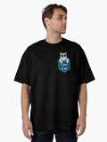 Cool Cat Design Oversized T-Shirt