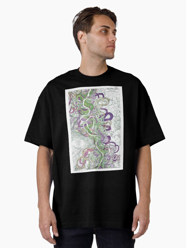 Mississippi River Meander Fisk 22 6 In Mardi Gras Oversized T Shirt T Shirt Minimal Style