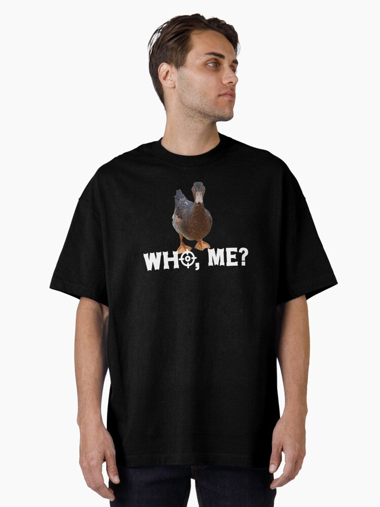 Funny Duck Hunting Real Duck Picture of Standing Mallard Duck for Duck Hunters Oversized T-Shirt