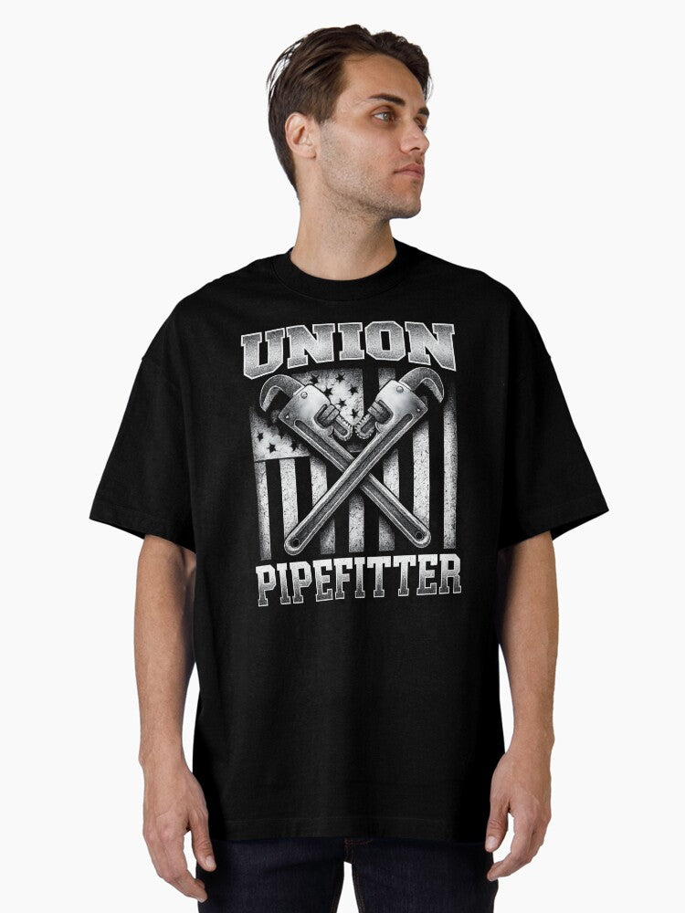Union Pipefitter American Flag Crossed Wrenches Trade Pride