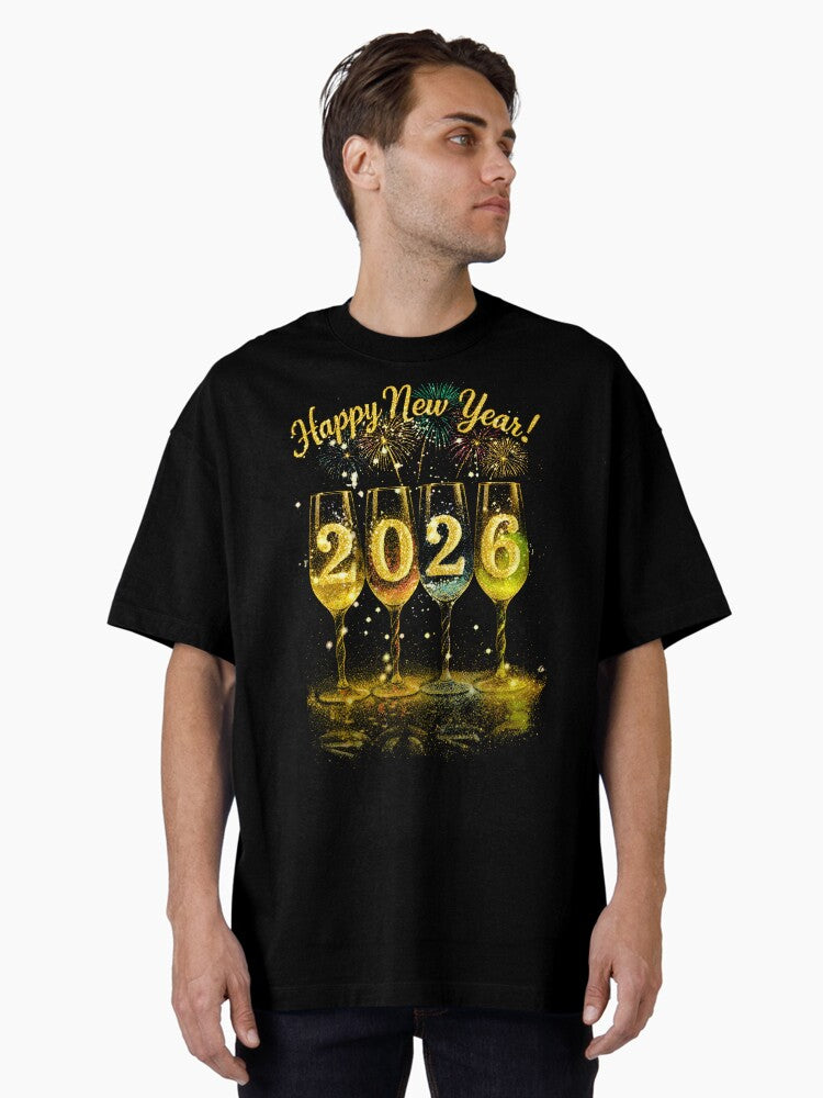 Happy New Year 2026 Oversized T-Shirt | Premium Unisex T-Shirt, Trending Graphic Tee