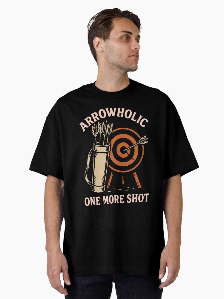Arrowholic One More Shot Archery Bow Archer Oversized T-Shirt