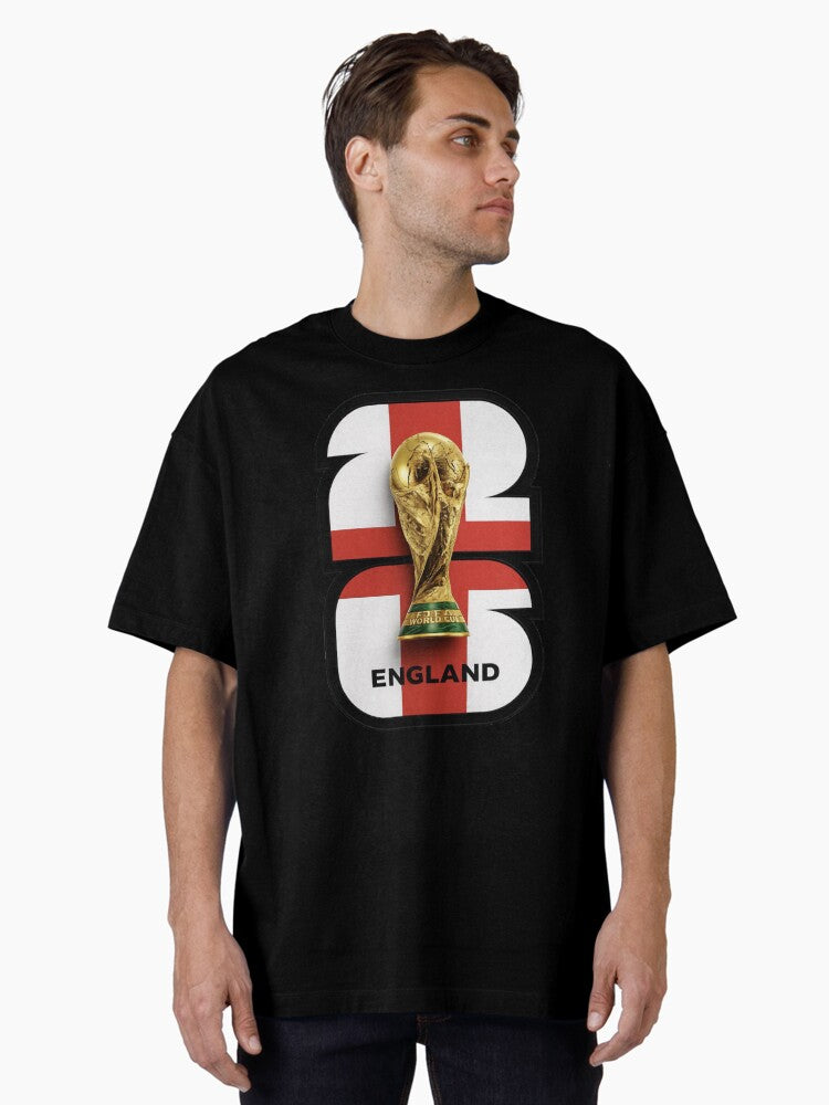 England World Cup 2026 Vintage Retro Soccer Design Oversized T-Shirt