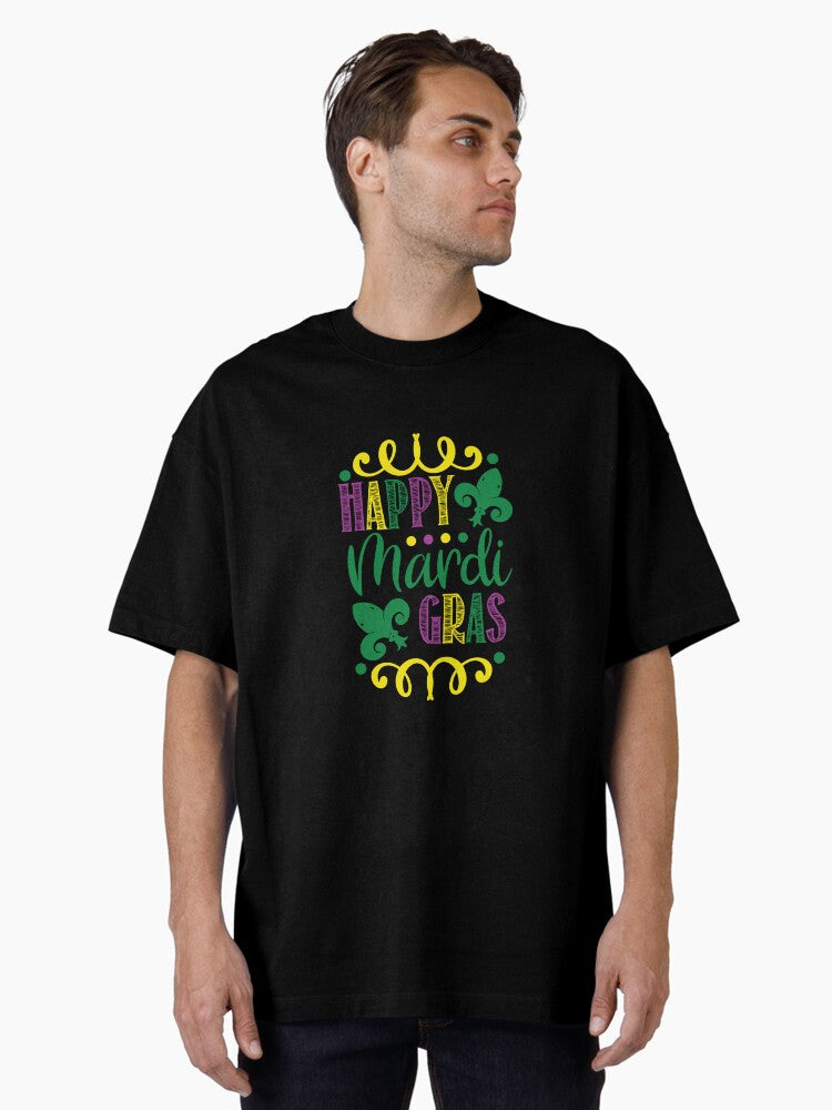 Happy Mardi Gras Oversized T Shirt T Shirt Cute Design