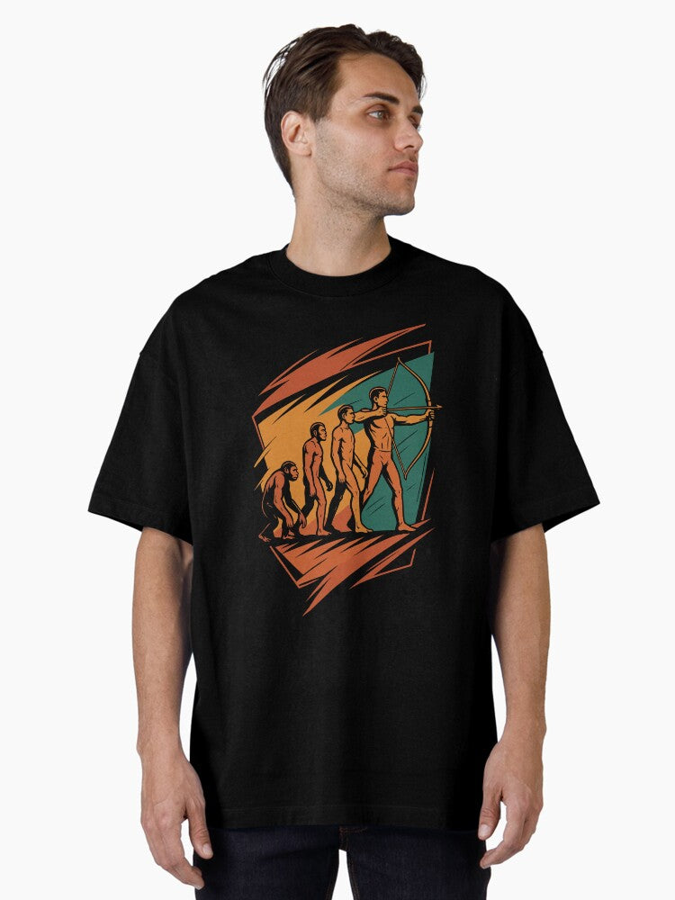 Evolution of Archery Archer Bow Target Oversized T-Shirt
