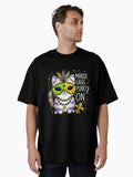 Mardi Gras Purrty On Cat Mardi Gras Fun Oversized T Shirt T Shirt Cute Design
