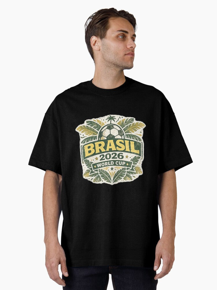 Brasil World Cup 2026 Vintage Football Fan Shirt Oversized T-Shirt