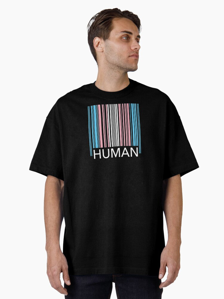 Trans Barcode Human Oversized T Shirt T Shirt Minimal Style