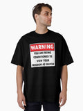 Warning Conditioned Oversized T Shirt T Shirt Cute Design