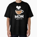 Mom Coffee Cup Heart Minimalist Cute Mother’s Day Gift Oversized T-Shirt for Sale by VividArtDigital