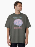 Professional Overthinker - Brain Anxiety Illustration Oversized T-Shirt