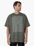 Silver Unknown Pleasures Oversized T-Shirt | Graphic T-Shirt for Unisex