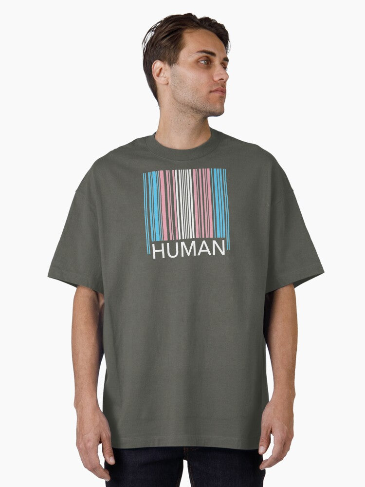 Trans Barcode Human 2 0 Oversized T Shirt T Shirt Cute Design