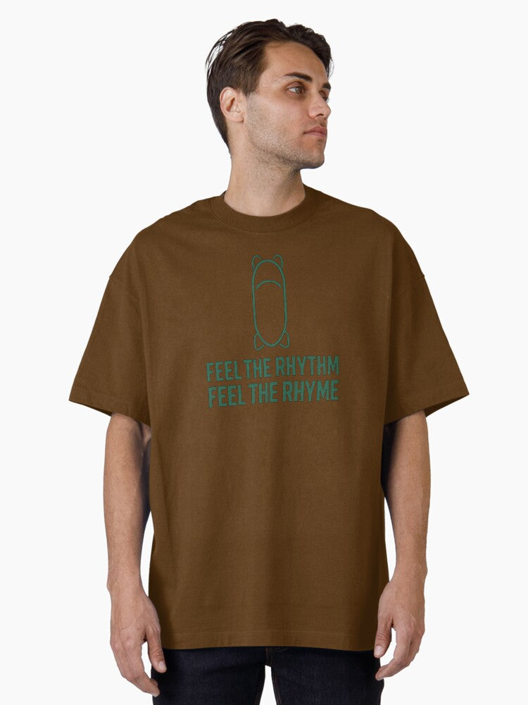 Cool Runnings Feel the Rhythm Feel the Rhyme Bobsled Design Oversized T-Shirt | Graphic T-Shirt for Unisex