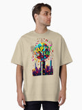 Time Square NY New Year Ball Drop Celebration with Confetti Cascade Oversized T-Shirt | Premium Unisex T-Shirt, Trending Graphic Tee