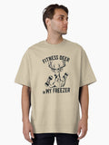 Fitness Deer in My Freezer Elegant Cursive Oversized T-Shirt