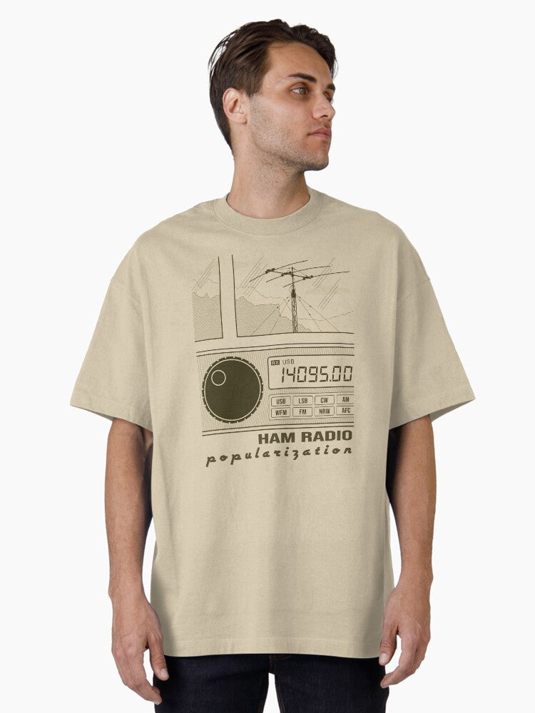 Ham Radio Popularization Dark Brown Lines Oversized