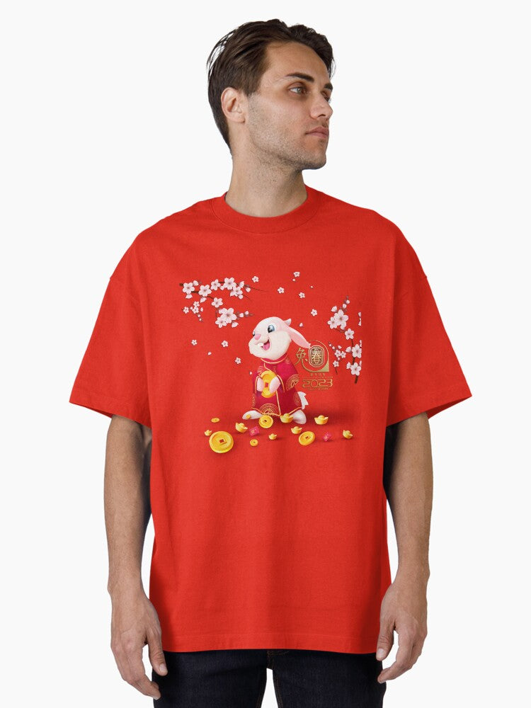 Celebrating Year Of The Rabbit 2023 Oversized T-Shirt | Premium Unisex T-Shirt, Trending Graphic Tee