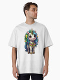 Mardi Gras Unicorn Oversized T Shirt T Shirt Everyday Wear