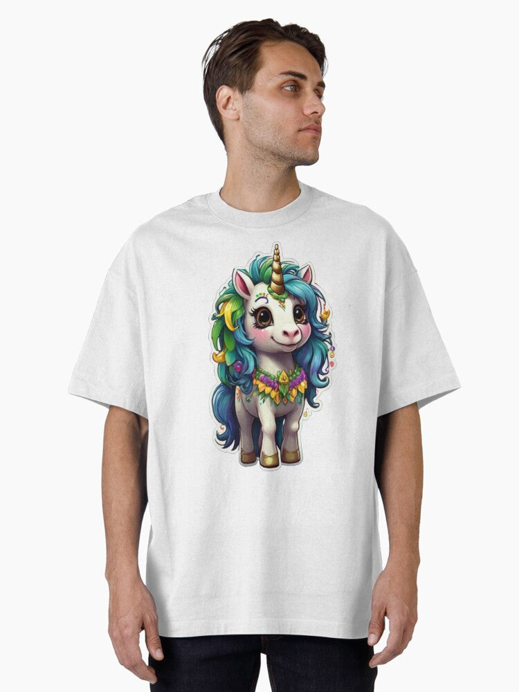 Mardi Gras Unicorn Oversized T Shirt T Shirt Everyday Wear