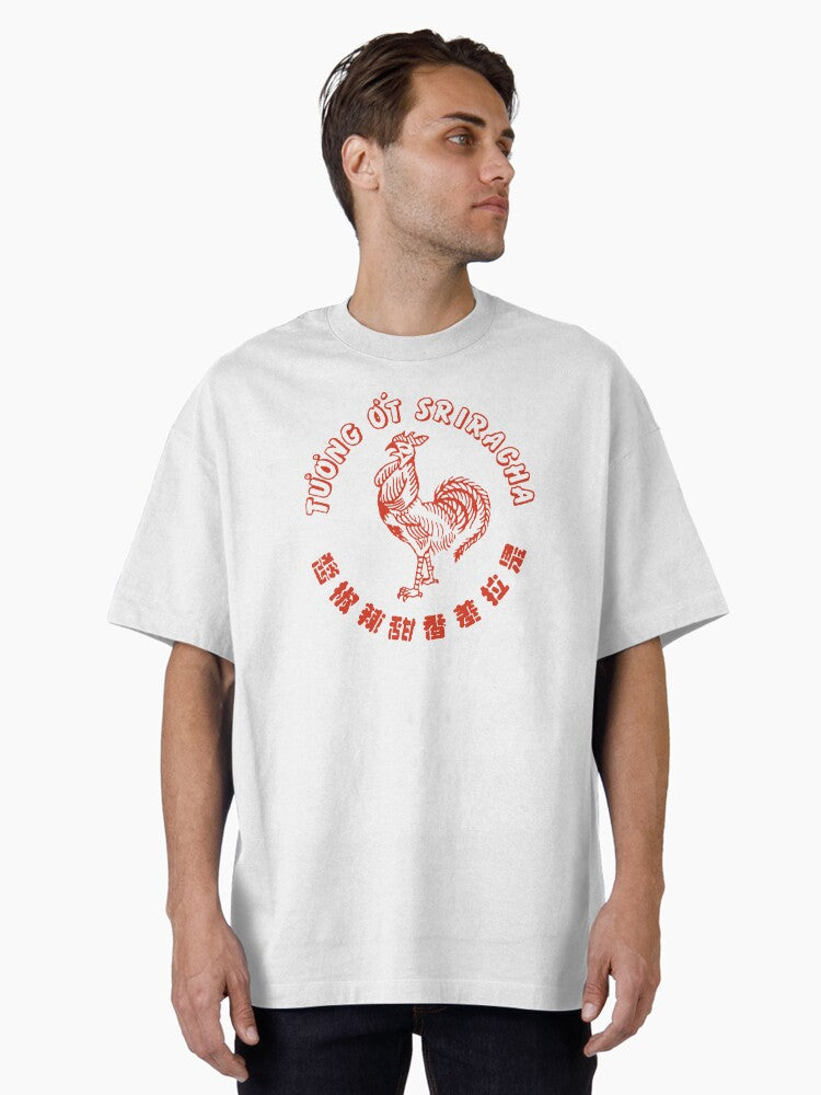 Best Seller Hot trend Spicy Rooster Sriracha hot sauce in white Classic T-Shirt Oversized T-Shirt
