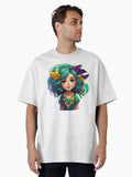 Mardi Gras Cute Girl Oversized T Shirt T Shirt Limited Vibe