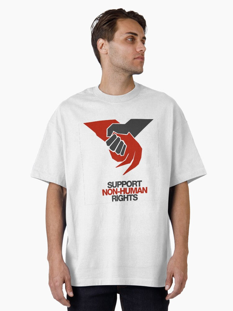 District 9 Support Non Human Right Oversized T Shirt T Shirt Minimal Style