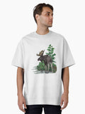 Moose Watercolor Oversized T-Shirt