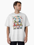Happy New Year 2026 Gnomes Oversized T-Shirt | Premium Unisex T-Shirt, Trending Graphic Tee