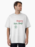 Happy New Year Snowflake Oversized T-Shirt | Premium Unisex T-Shirt, Trending Graphic Tee