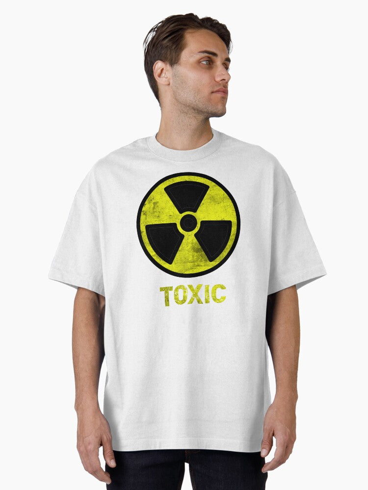 Vintage Distressed Toxic Radioactive Symbol Biohazard Symbol Oversized T-Shirt | Premium Unisex T-Shirt, Trending Graphic Tee