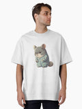 cute anime chinchilla in pajamas Oversized T-Shirt | Premium Unisex T-Shirt, Trending Graphic Tee