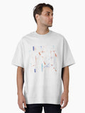 Recursive Pattern White-Complementaries Oversized T-Shirt | Graphic T-Shirt for Unisex