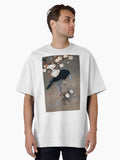Ohara Koson - Crow and blossom 1923 Oversized T-Shirt | Premium Unisex T-Shirt, Trending Graphic Tee