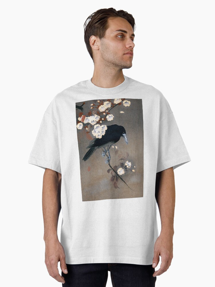 Ohara Koson - Crow and blossom 1923 Oversized T-Shirt | Premium Unisex T-Shirt, Trending Graphic Tee