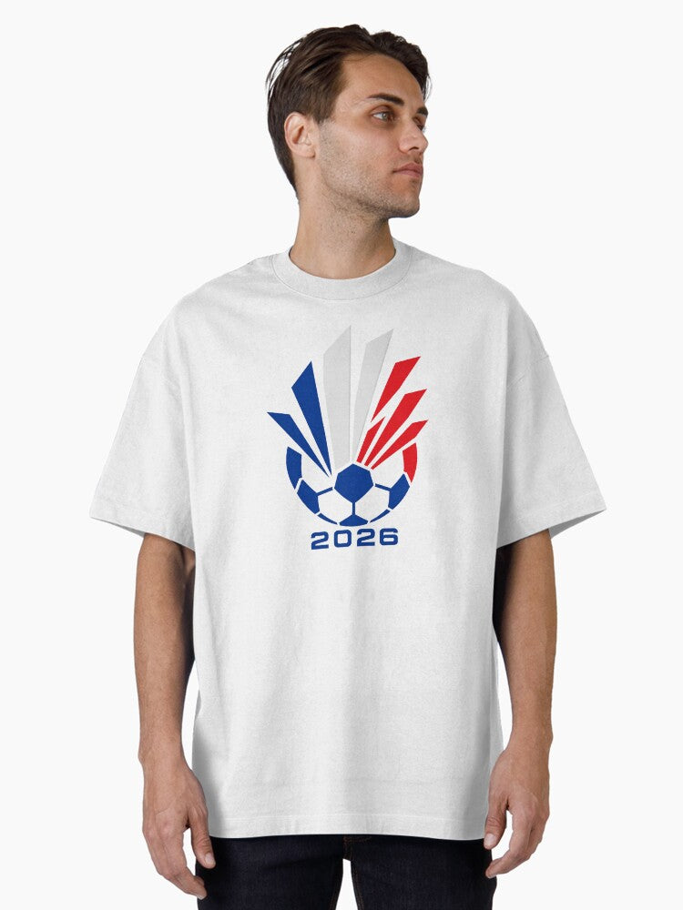 France Soccer 2026 Tricolor Burst Emblem Oversized T-Shirt