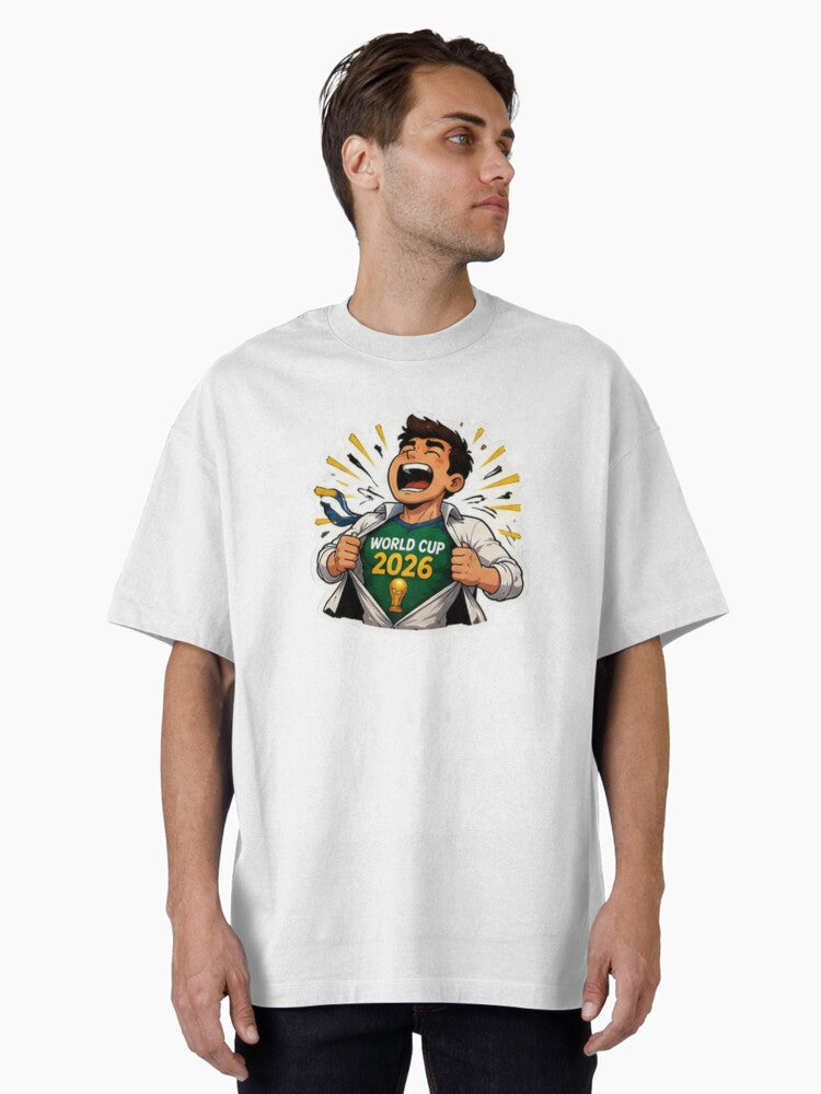 World Cup 2026 Super Fan Mode Funny Football Oversized T-Shirt
