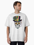 Mardi Gras Skull With Fleur De Lis New Orleans Carnival Style Oversized T Shirt T Shirt Gift Ready