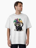 Cute Mardi Gras Cat Lovers Carnival Oversized T Shirt T Shirt Cute Design
