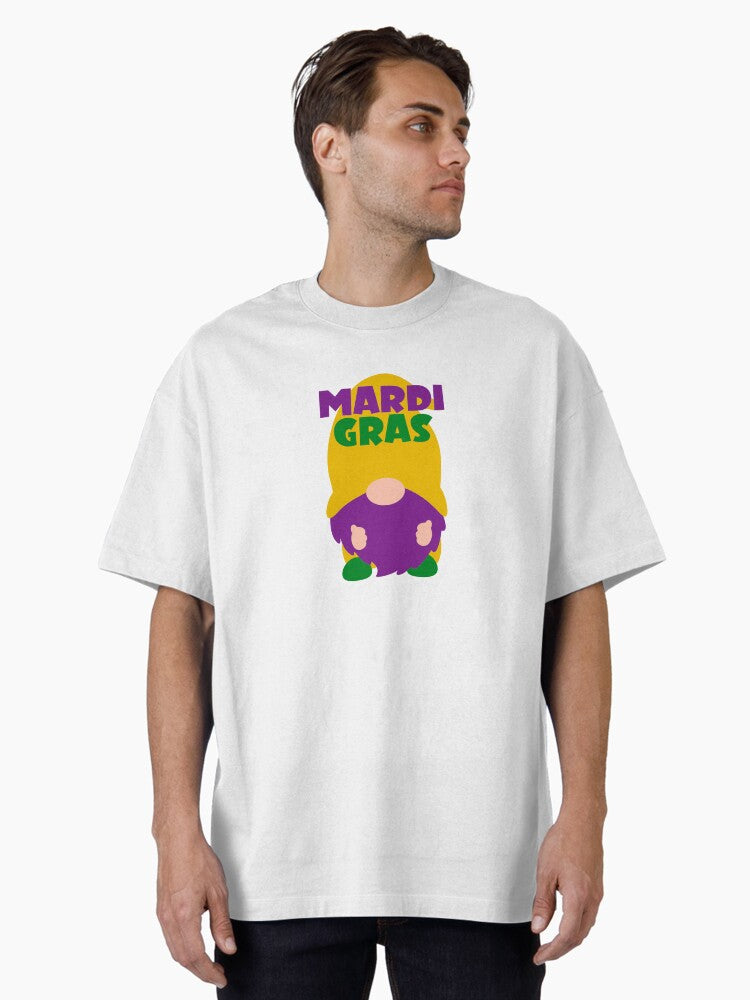 Mardi Gras Gnome Oversized T Shirt T Shirt Everyday Wear