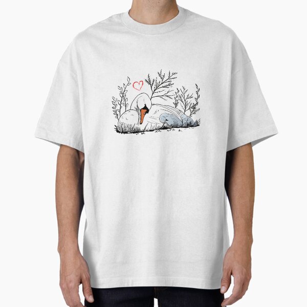 Happy Mother’s Day Swan Oversized T-Shirt for Sale by hdesign66