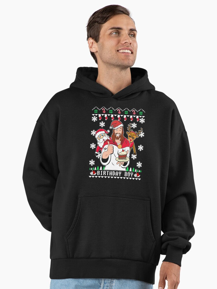 Happy Birthday Jesus Ugly Christmas Sweater Premium Oversized Hoodie